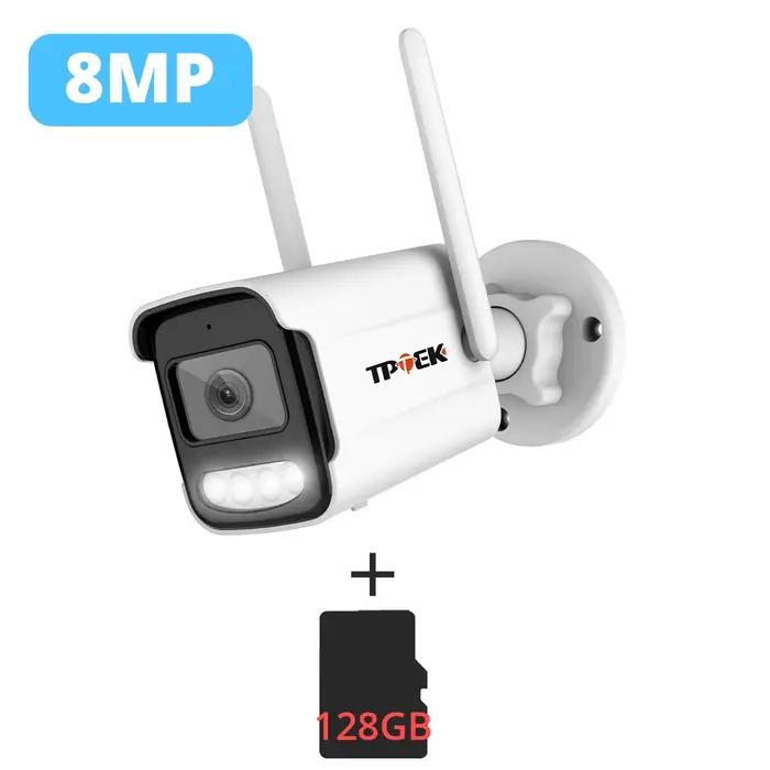 8MP 4K caméra IP Wifi sans fil 5MP AI humain détecter iCSee CCTV balle Surveillance extérieure Protection de sécurité