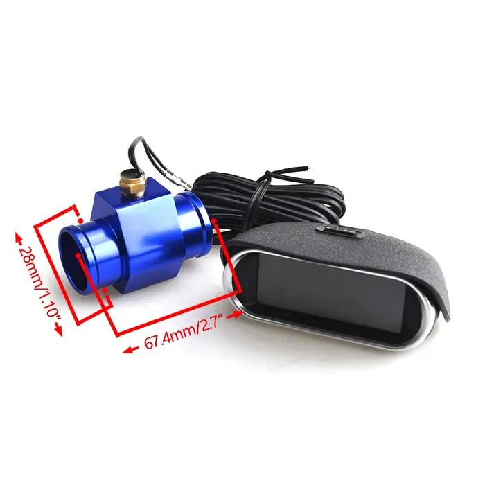 Jauge de température et de voltmètre LCD automatique 2 en 1 avec adaptateur de tuyau de Joint 1/8NPT OD 26MM-40MM