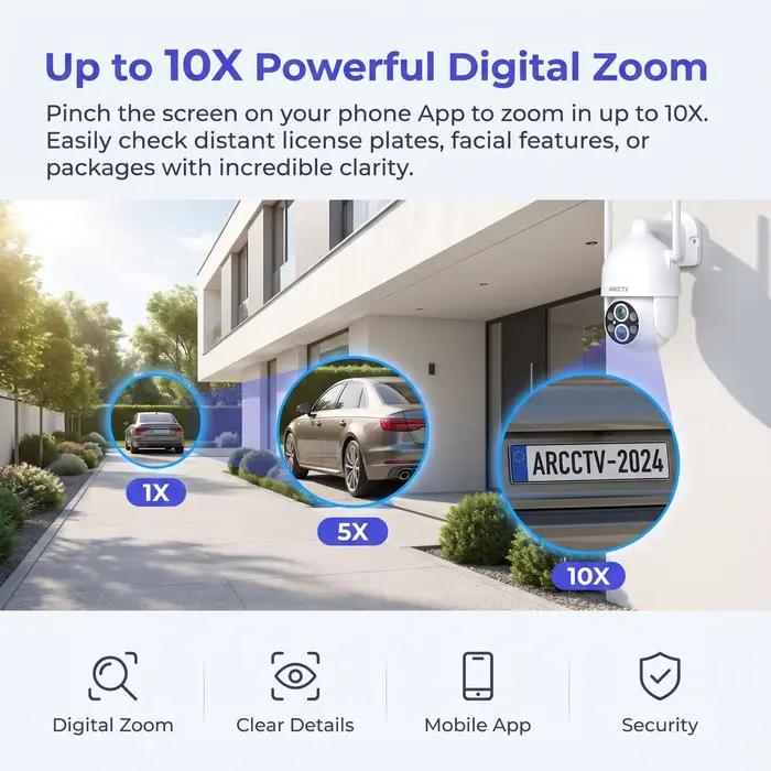 ARCCTV 3K 6MP double objectif Wifi caméra de Surveillance conversation bidirectionnelle HD couleur Vision nocturne
