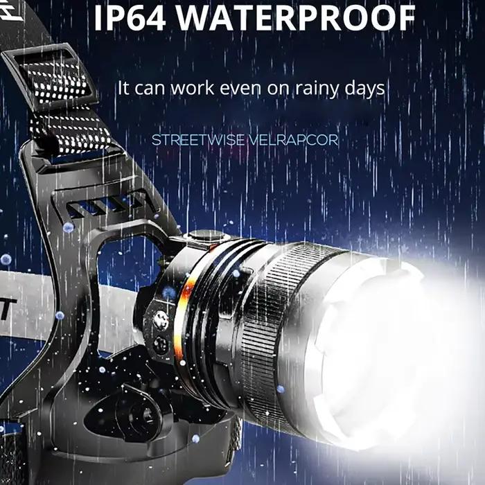 XHP50 LED Capteur Phare Étanche Tête Lumière Rechargeable Pêche À La Recherche Camping Tête lampe de