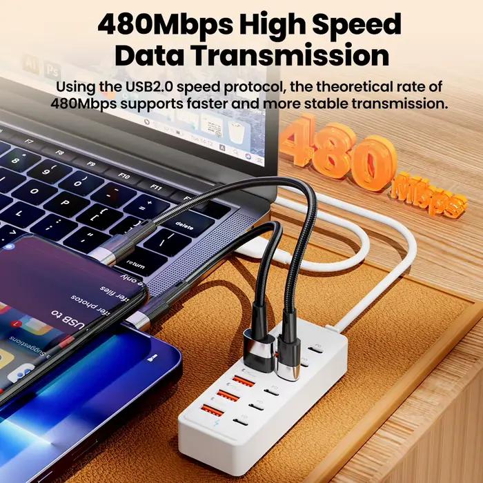 Station de charge 12 en 1 universelle avec technologie GaN pour iPhone Huawei Samsung Xiaomi OnePlus Occasions spéciales et quotidienne
