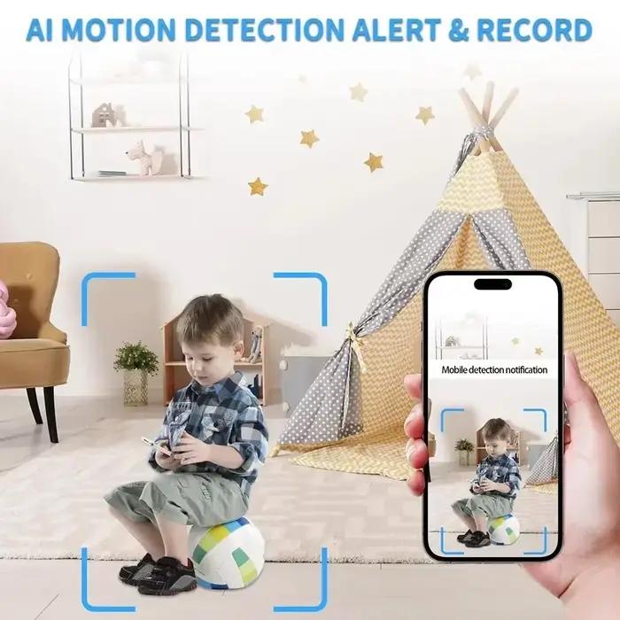 Caméra de Surveillance Mini HD 1080P avec Vision Nocturne Infrarouge pour Surveillance Maison Bureau Événements Importants Notifications Instantanées