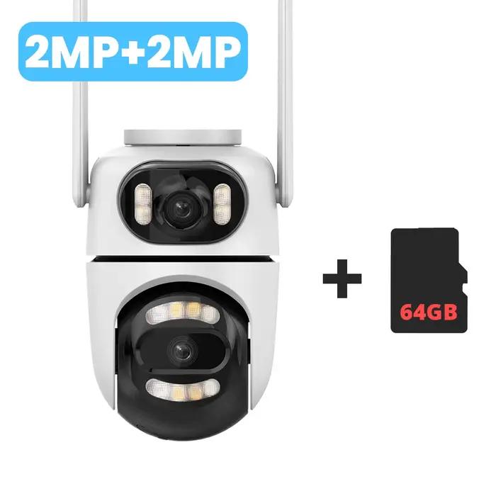 Caméra de sécurité WiFi PTZ à double objectif 4MP