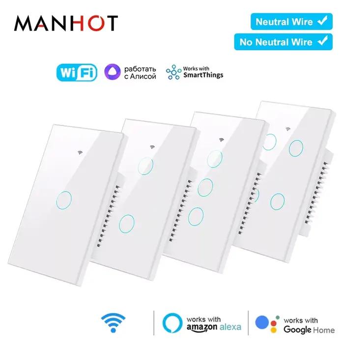 Interrupteur mural tactile intelligent Wi-Fi + Bluetooth