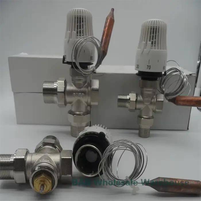 Vanne d'aquarium thermostatique à trois voies en laiton
