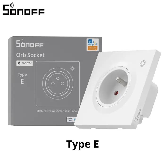 SONOFF Orb Prise murale intelligente Wi-Fi (Type F/Type E) compatible Matter