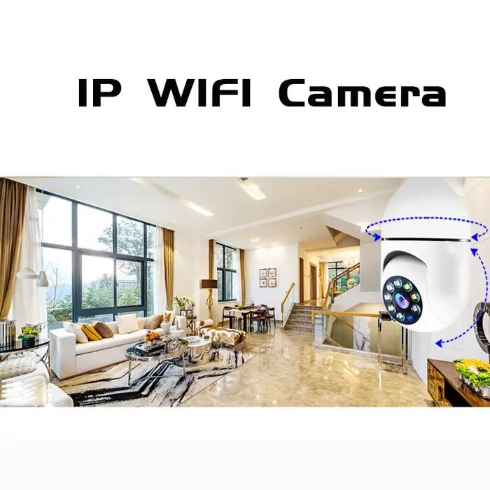 Caméra ampoule sans fil wifi e27 mini caméra de sécurité à 360 degrés haute définition pour surveillance nocturne discrète et efficace maison bureau entreprise