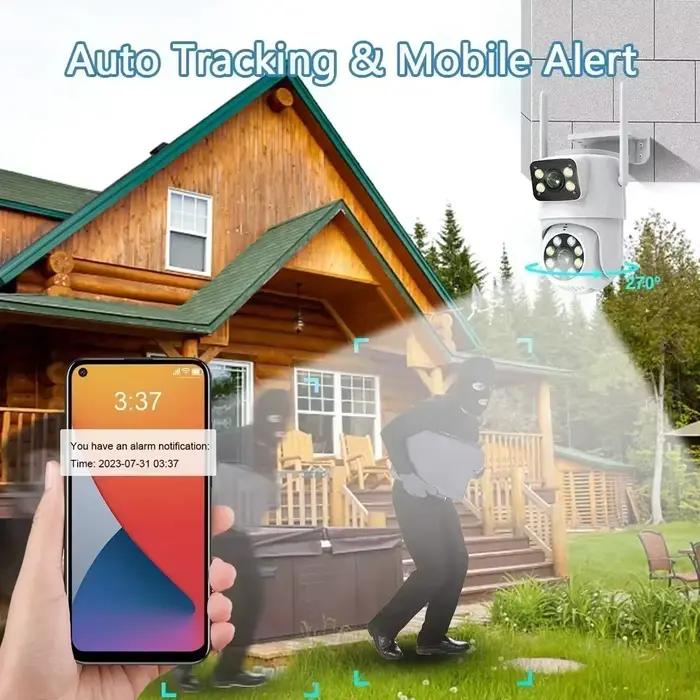 Caméra WIFI Tuya 5K 10MP à double objectif