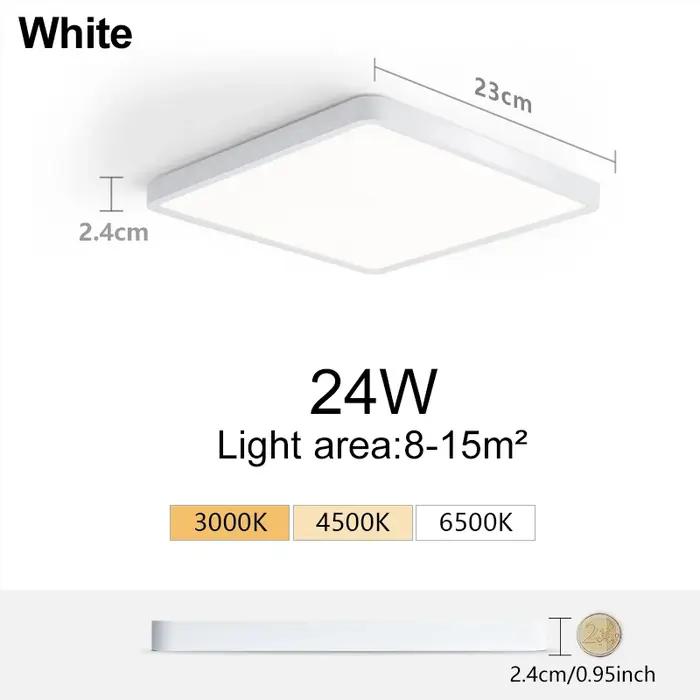 MARPOU 2.4 cm Ultra mince LED plafonnier carré Grain de bois plafonniers pour salon 220 V 110 V LED lumières pour chambr