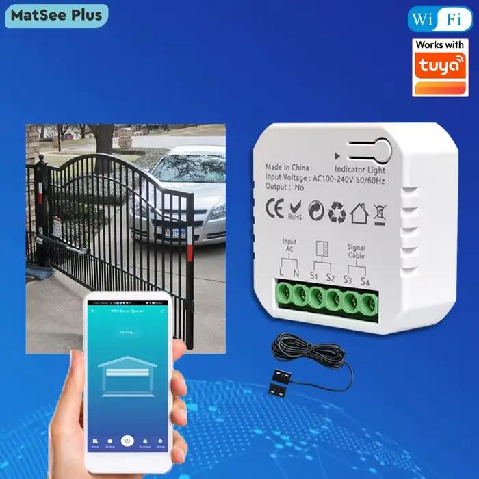 Ouvre-porte coulissant motorisé WiFi Smart Life, contact sec, 110V 240V, commande vocale avec Alexa