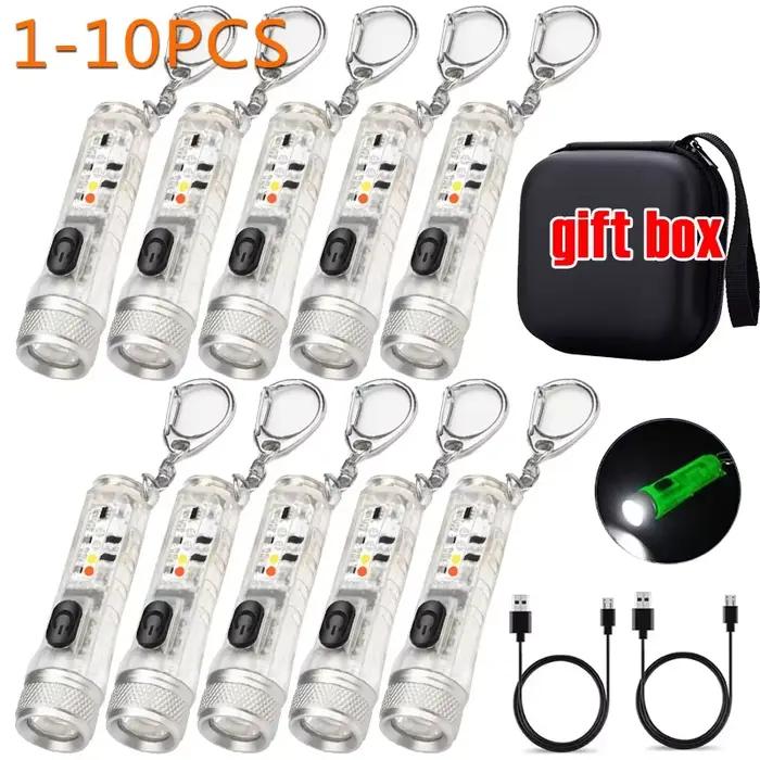 Lampe de poche fluorescente, Mini porte-clés, Rechargeable, multifonction, torche magnétique Portabl