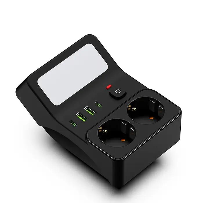 Multiprise murale UE avec 2 prises CA, 2 ports USB et 2 ports Type-C