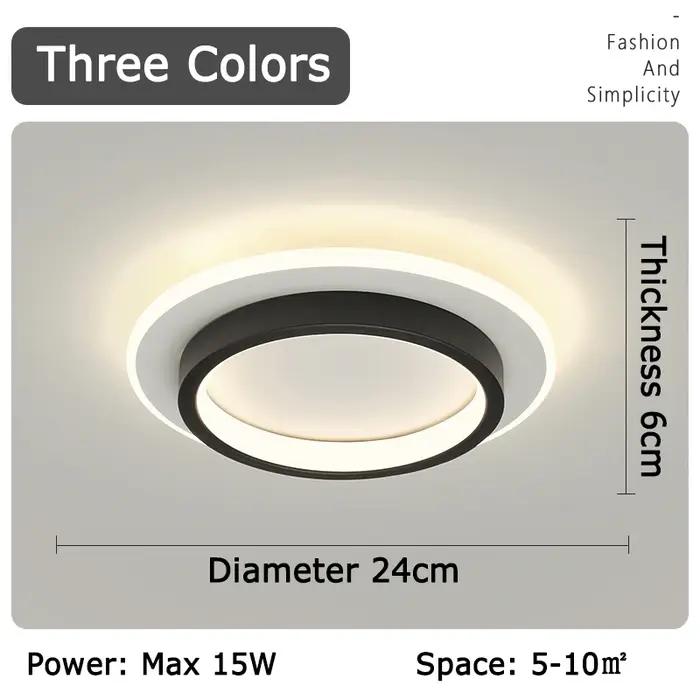 LED allée plafonniers trois couleurs lampe moderne LED plafond lustre balcon entrée escalier décor à la maison