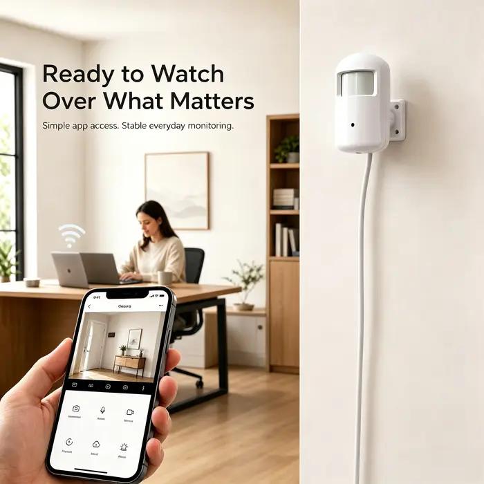 Caméra WiFi mini Tuya pour surveillance intérieure haute définition avec détection de mouvement et audio bidirectionnel pour une maison plus sécurisée et connectée