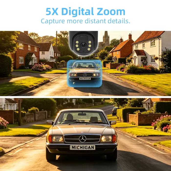 Caméra de surveillance extérieure Tuya Smart 4MP+4MP 8MP à double objectif