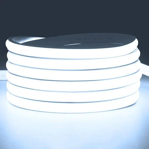 Bande LED COB 220V avec prise UE pour éclairage flexible de cuisine et chambre à coucher, blanc chaud ou froid, facile à installer, longue durée de vie
