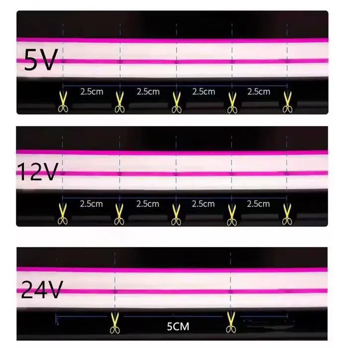 5V 12V 24V Led néon bande lumineuse 6mm corde étroite Flex bande silicone Tube Bar étanche bricolage