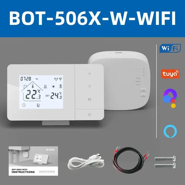 Thermostat WiFi Intelligent pour Chaudière à Gaz Contrôleur de Température Sans Fil Compatible avec Google Home Alexa Occasions Spéciales