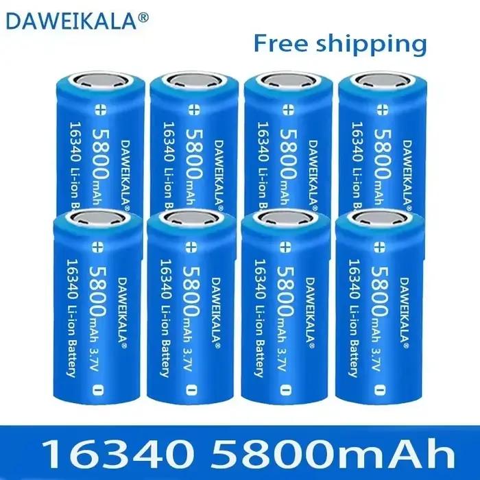 2022NEW CR123A RCR 123 ICR 16340 batterie 5800mAh 3.7V Li-ion batterie Rechargeable pour caméra de sécurité Arlo L70