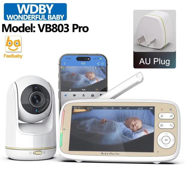 Baby Monitor 5 pouces, caméra PTZ à zoom 3x