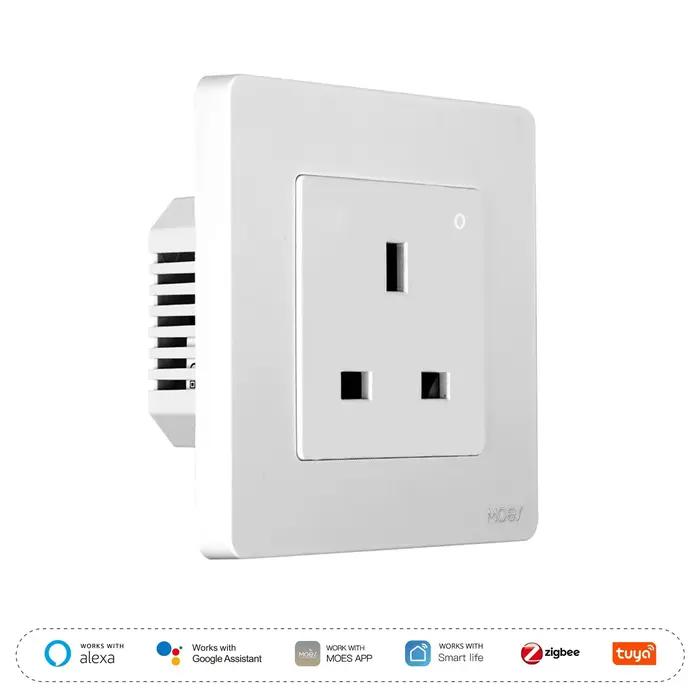 Prise murale intelligente MOES Tuya ZigBee avec surveillance d'énergie et contrôle vocal pour une maison moderne et économe en énergie