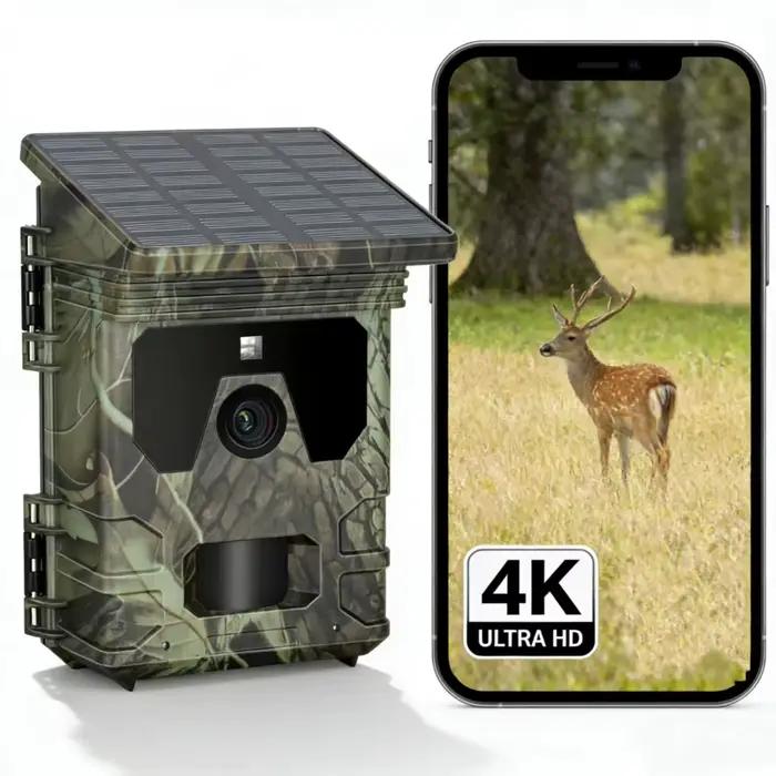 Caméra de chasse à panneau solaire extérieur, surveillance automatique infrarouge, piège quelque par