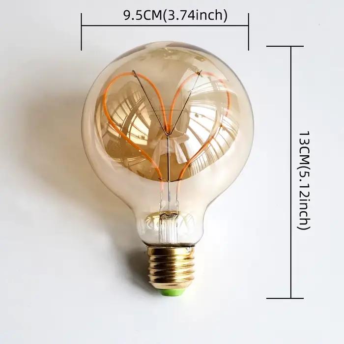 TIANFAN Vintage ampoule Led G95/G30 Edison ampoule 4W Dimmable 220V 110V E26 E27 coeur Filament ampo