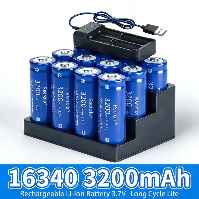 Batterie rechargeable Li-ion CR123A RCR 123 ICR 16340 3200mAh pour caméras de sécurité Arlo L70 batterie photo lithium 3V 37V sécurité domestique durable