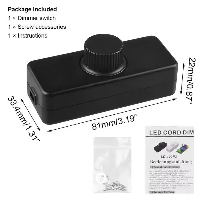 Variateur de Lampe LED avec Bouton de Commande Intégré, Marche/Arrêt à Distance, 220V, 3-100W, In347