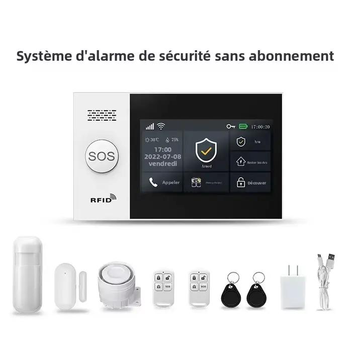 PGST PG-107 4G Tuya sans fil maison WIFI GSM sécurité à domicile avec détecteur de mouvement capteur système d'alarme antivol prise en charge Alexa et Google