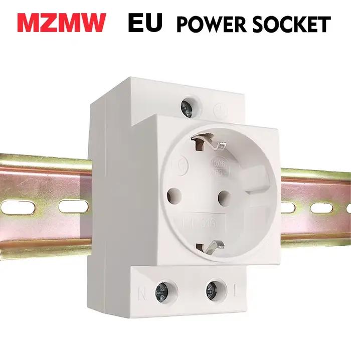 MZMW EU 35mm prise de courant sur Rail Din modulaire 10A 16A 250V AC connecteur adaptateur industriel résidentiel à usage général CE