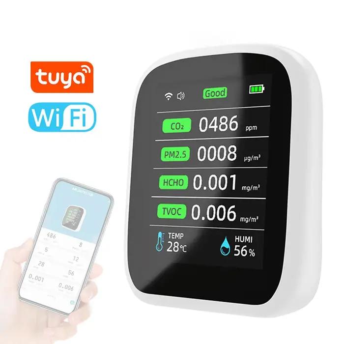 Tuya WIFI 8 en 1 moniteur de qualité de l'air CO2 HCHO TVOC PM1.0 PM2.5