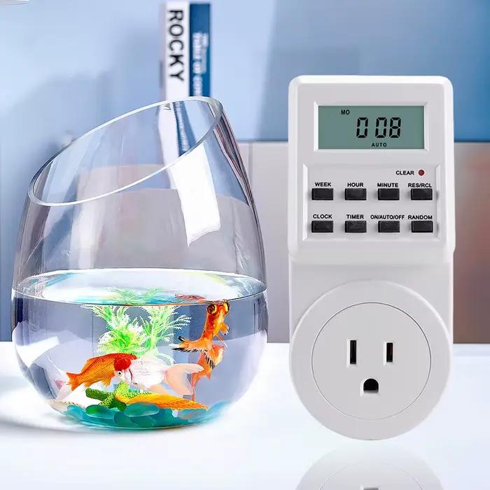 Minuterie numérique d'intérieur programmable 24 heures pour lumière d'aquarium lampe et cuisine avec réglages 6 jours et modes été hiver