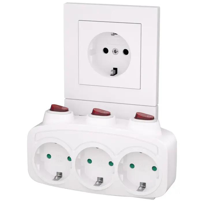 Multiprise multi-contactue avec interrupteur marche/arrêt