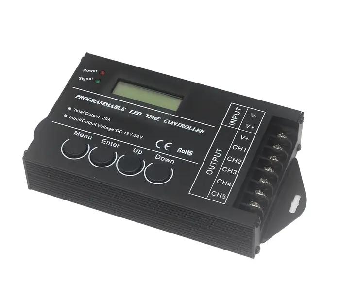 TC420 TC421 contrôleur Programmable de temps Wifi 5 CH sortie DC12V/24V 20A RGB contrôleur de bande