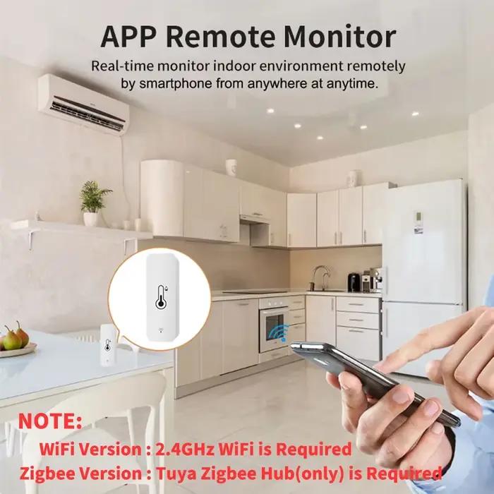 Tuya WiFi Zigbee capteur de température et d'humidité maison intelligente hygromètre intérieur APP surveillance fonctionne avec Google Home SmartLife Alexa