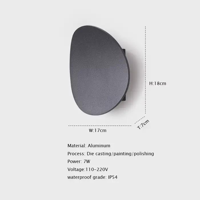 Applique murale LED en aluminium pour porche extérieur
