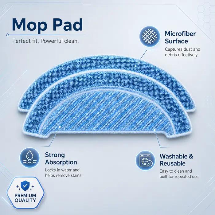 Pièces de rechange pour aspirateur robot Cecotec Conga 990 Vital et 999 Vital avec filtre HEPA et brosse latérale principale en plastique pour un nettoyage efficace et personnalisé