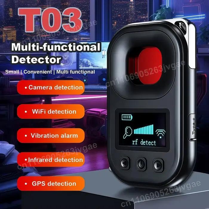 Détecteur multifonction anti-espionnage T03 avec 9 modes de détection avancés pour la sécurité et la confidentialité à domicile et en déplacement