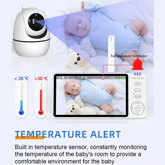 Moniteur vidéo pour bébé avec caméra infrarouge et audio bidirectionnel 5 pouces pour surveillance à distance et tranquillité d'esprit famille nouveau-né occaions spéciales
