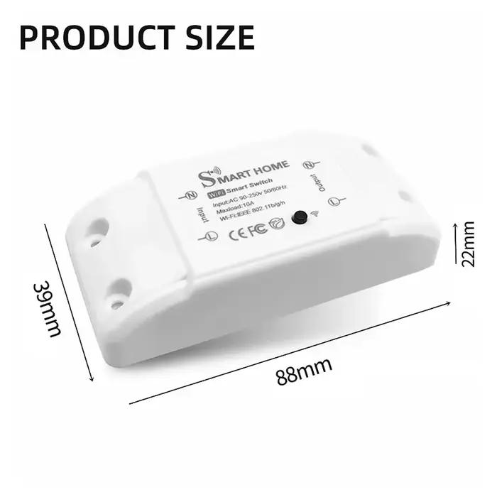 Commutateur domotique WiFi sans fil module contrôleur lumière LED intelligent 10A avec cuivre pour Google Home Alexa et Tuya Smart