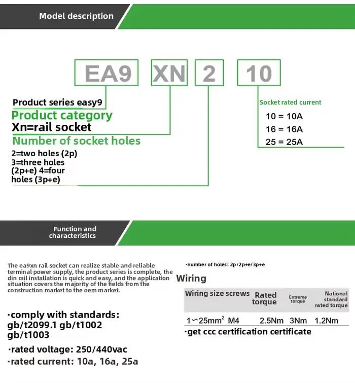 Schneider – prise 16A montée sur Rail EA9XN310