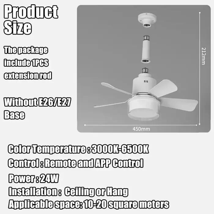 Ventilateur de plafond à prise avec lumière