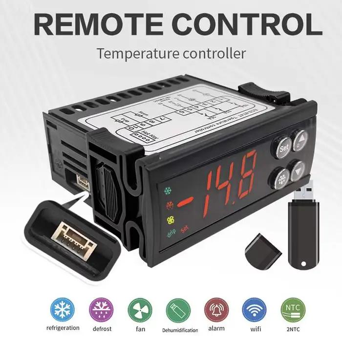 Contrôleur de température WiFi intelligent thermostat numérique pour réfrigérateur congélateur camion de stockage au froid avec capteur de haute précision pour le contrôle de la température