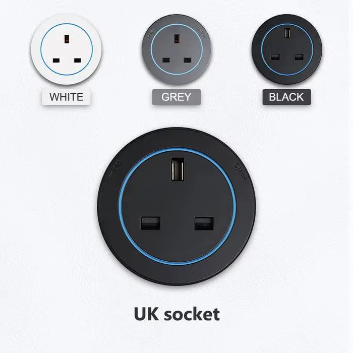 Prise électrique sur rail avec interrupteur pour cuisine, prise murale universelle UE US UK, adaptat