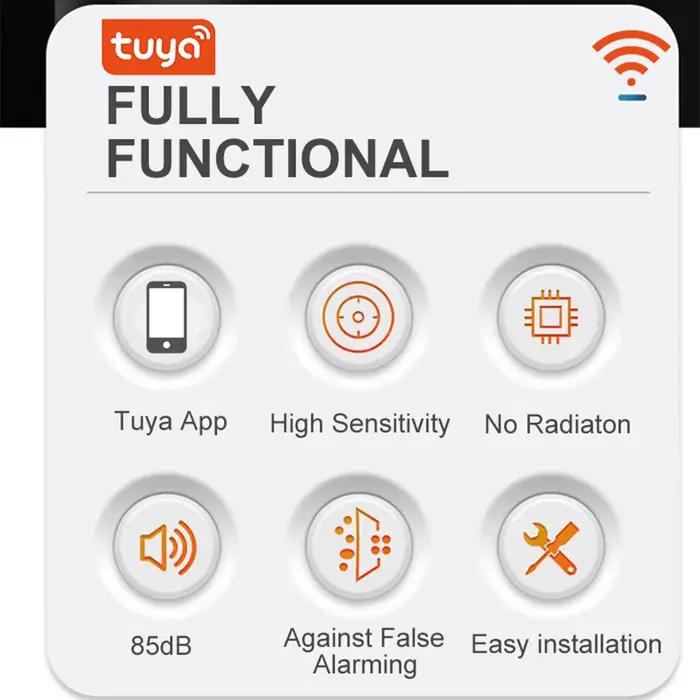 Tuya WiFi Zigbee détecteur de fumée Protection incendie