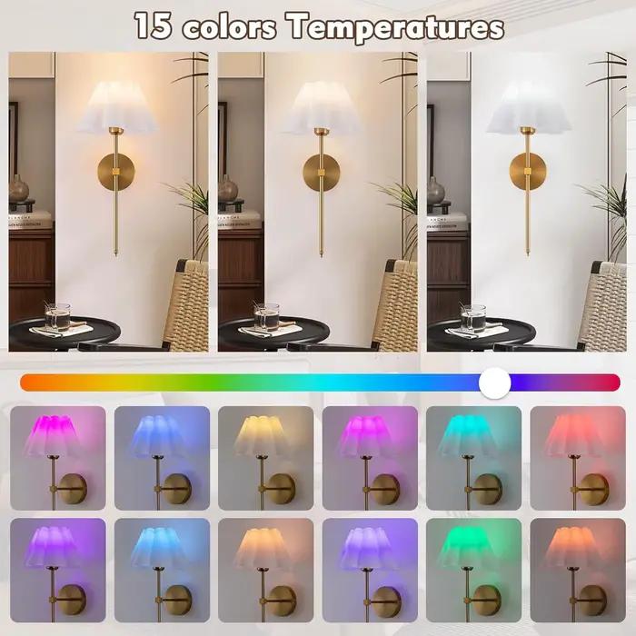Applique murale moderne à chargement sans fil avec éclairage RGB détachable pour salon chambre à coucher chevet