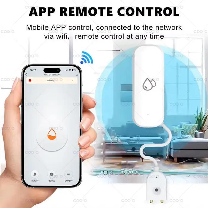 Détecteur d'alarme de fuite d'eau Tuya ZigBee 3.0 pour sécurité de la maison et protection contre les inondations et débordements
