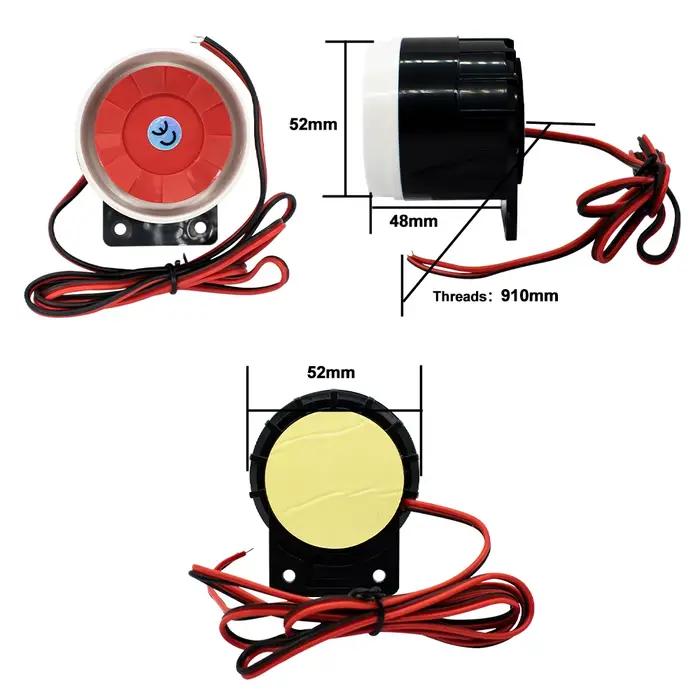 Nouveau DC 6-12V Mini Alarme Sirène Audio Antivol Buzzer 120db Haute décibel Sécurité Piezo