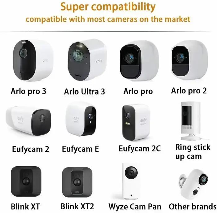 Support mural magnétique universel pour caméra Arlo Pro 2/3 Ultra Blink XT/XT2 Eufycam 2/E/2C facile à installer et à ajuster pour une sécurité maximale à la maison ou en entreprise